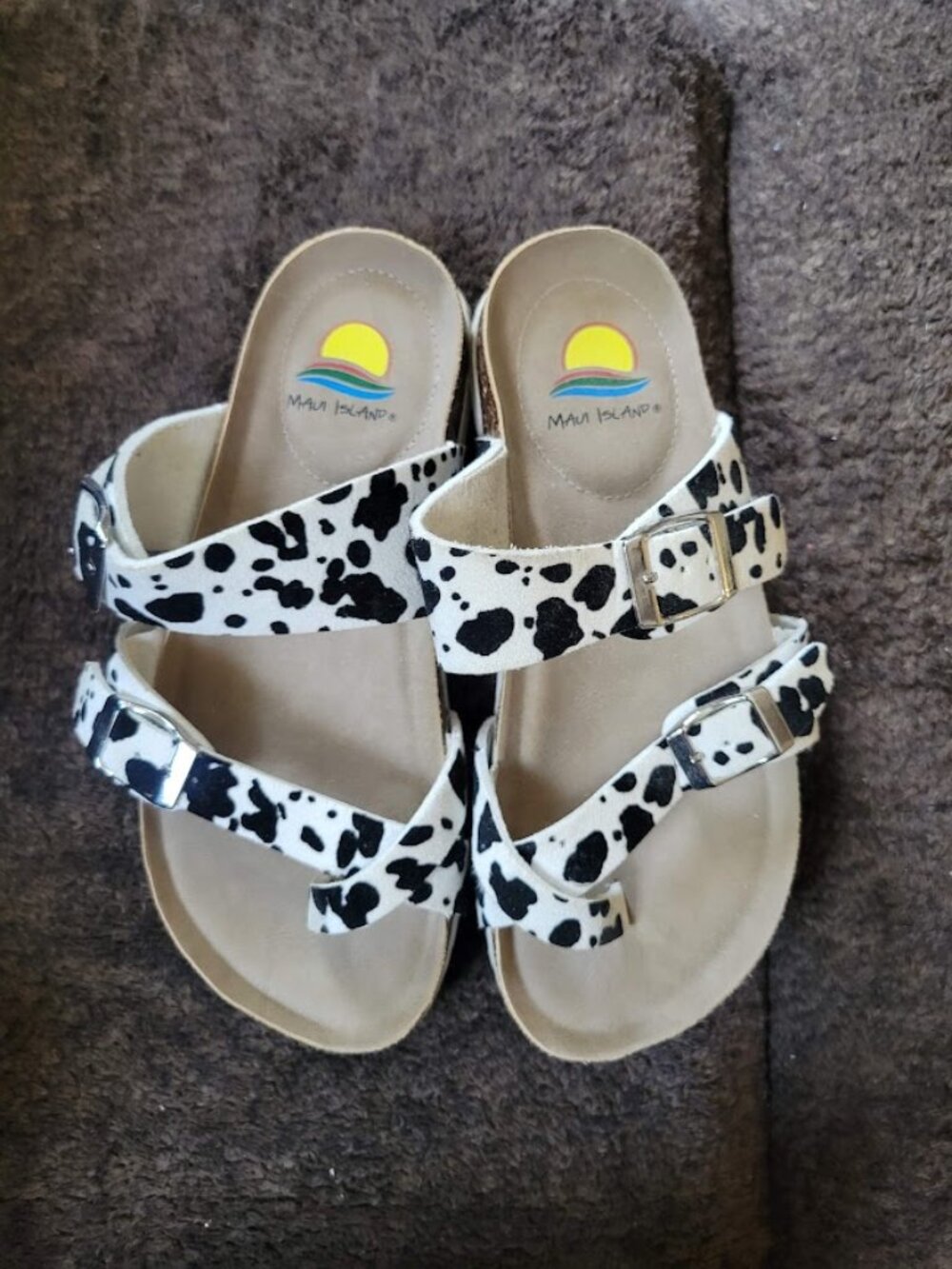 Maui Island Cow Print Sandals
